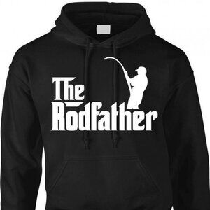 New The Rodfather Black Hoodie Fleece Sweatshirt
